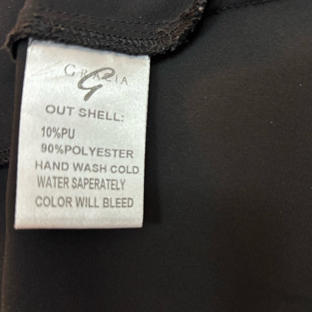 Gracia Black Blouse with Faux Leather & Twist Hem Details - Picture 9 of 10